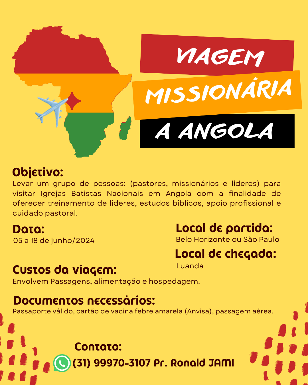 Viagens ao campo missionário - Angola